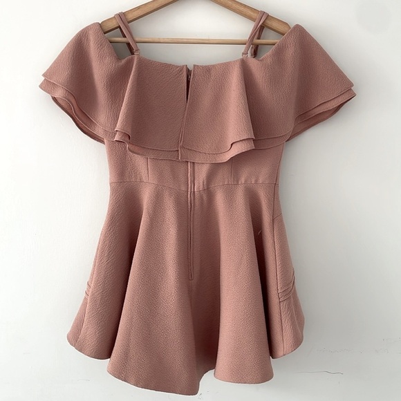 NWT C/MEO COLLECTIVE Metal Clouds Top pink blush, layered frills & ruffled, sz S - Picture 3 of 8